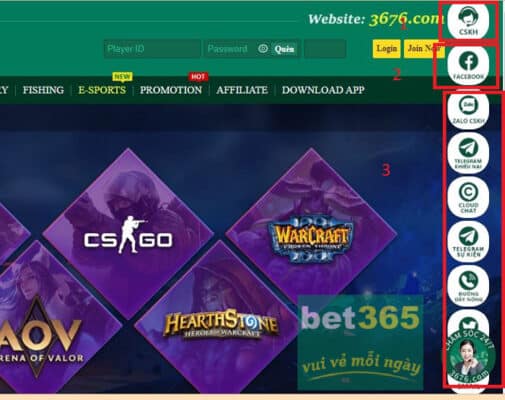 Hệ thống liên hệ nhà cái đa dạng tại Bet365vn